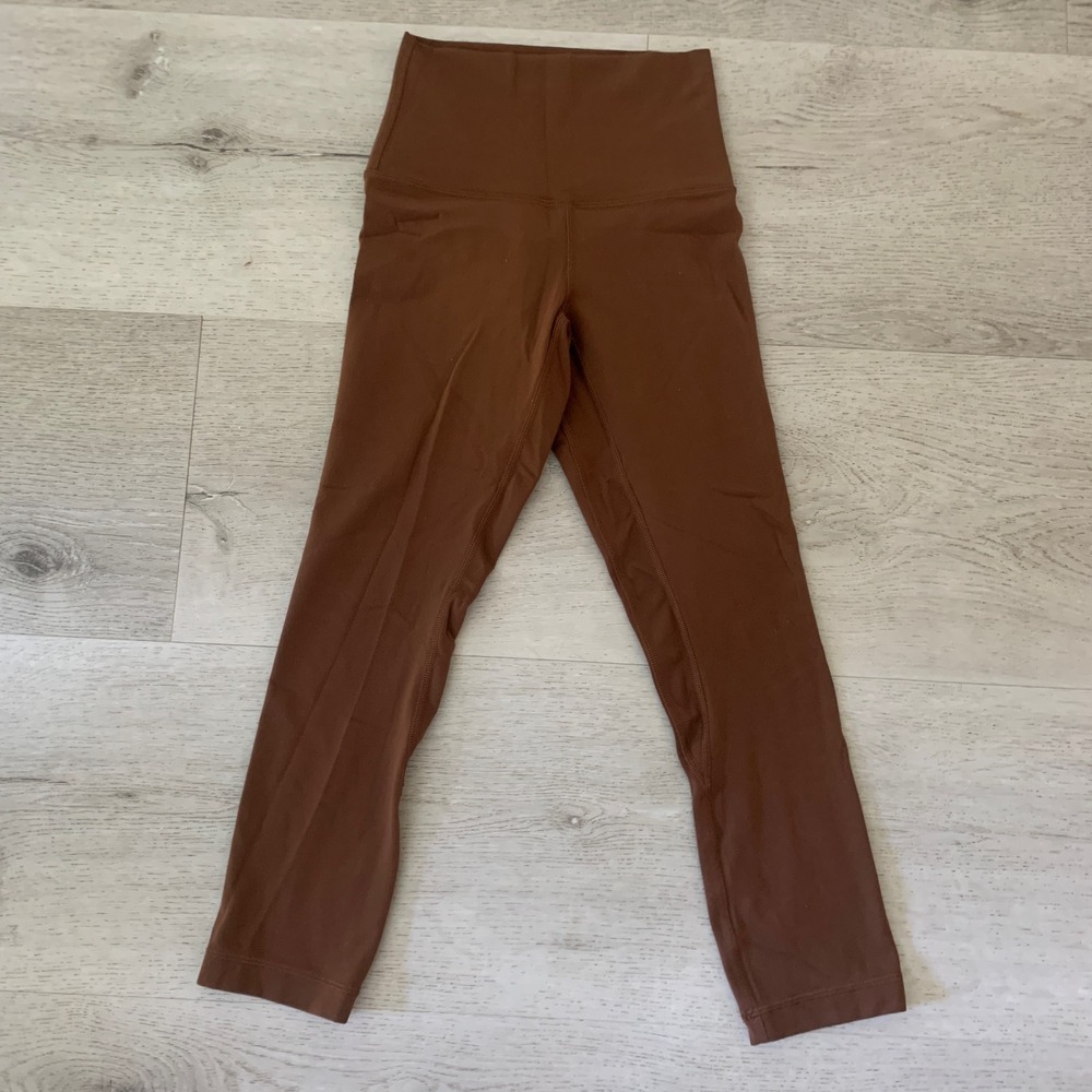 Lululemon Align High-Rise Crop 21 Nulu Leggings Roasted Brown Size 0